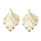Brass Pendants, Cadmium Free & Nickel Free & Lead Free, Leaf, Real 18K Gold Plated, 37.5x25x2mm, Hole: 1.2mm