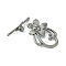 Tibetan Style Alloy Toggle Clasps, Lead Free & Cadmium Free & Nickel Free, Gunmetal, Flower, Flower: 20mm wide, 28mm long, Bar: 5mm wide, 30mm long, hole: 2mm
