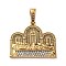 304 Stainless Steel Rhinestone Pendants, with Plastic Pearl, Ion Plating(IP), The Last Supper, Golden, 34.5x41x3.5mm, Hole: 9.5x7.5mm
