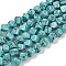 Synthetic Turquoise Beads Strands, Cube, 7.5~8.5x6.5~8.5x5.5~6.5mm, Hole: 0.7mm, about 52~56pcs/strand, 15.16~15.87''(38.5~40.3cm)
