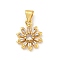 Rack Plating Brass Micro Pave Cubic Zirconia Pendants, Cadmium Free & Lead Free, Long-Lasting Plated, Real 18K Gold Plated, Flower, 15x12x3mm, hole: 5x3.5mm