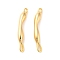 Brass Connector Charms, Cadmium Free & Nickel Free & Lead Free, Twisting Balloon Links, Real 18K Gold Plated, 20x4x3mm, Hole: 3x0.7mm and 1x0.8mm
