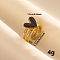 Simple Fashion 304 Stainless Steel Enamel Cuff Ring, Heart Wide Band Open Ring for Women, Golden