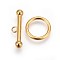 304 Stainless Steel Toggle Clasps, Golden, about ring: 15x2mm, bar: 7x24x4.5mm, Hole: 2.3mm