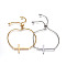 Adjustable 304 Stainless Steel Slider Bracelets, Bolo Bracelets, with Box Chains, Cross, Mixed Color, 10-3/8 inch(26.5cm)
