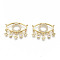 Brass Micro Pave Clear Cubic Zirconia Pendants, Nickel Free, Eye, Real 16K Gold Plated, 21mm, Hole: 1.2mm