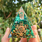 Orgonite Pyramid Resin Energy Generators, Reiki Malachite Chips Inside for Home Office Desk Decoration, Star of David, 50x50x50mm