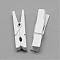 Dyed Wooden Craft Pegs Clips, White, 35x7x10mm