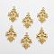 Tibetan Style Alloy Chandelier Component, Lead Free and Cadmium Free, Flower, Golden, 35x24x2mm, Hole: 1.5mm