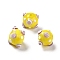 Handmade Lampwork Beads, Meteor Hammer, Yellow, 13x14.5x18mm, Hole: 1.8mm
