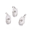 Natural Quartz Crystal Pendants, Rock Crystal Pendants, with Platinum Tone Brass Findings, Oval with Flower, 22x13.8x10.3mm, Hole: 6x3.5mm