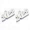 Alloy Enamel Pendants, Cadmium Free & Lead Free, New Year 2022, Silver, White, 19x38x2mm, Hole: 4mm