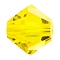 Preciosa® Crystal Beads, Czech Crystal, Bicone(451 69 302 Rondelle), 80310 Citrine, 6mm, Hole: 1mm