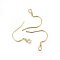 304 Stainless Steel Earring Hooks, Ear Wire, with Horizontal Loop, Golden, 18.5x20x2mm, Hole: 2mm, 21 Gauge, Pin: 0.7mm