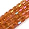 Electroplate Glass Beads Strands, Faceted Barrel, Chocolate, 9x7.5mm, Hole: 1.3mm, about 60pcs/strand, 21.46''(54.5cm)