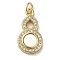 Brass Micro Pave Cubic Zirconia Pendants, Cadmium Free & Lead Free, with Shell, Gourd, Real 18K Gold Plated, 20.5x11x3mm, Hole: 3.4mm