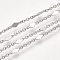 Brass Link Chains, Cable Chains, with Spool, Soldered, Cadmium Free & Nickel Free & Lead Free, Rhombus, Real Platinum Plated, 1.5x1x0.3mm, about 32.8 Feet(10m)/roll