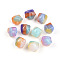 Opaque Resin Beads, Imitation Gemstone Beads, Octagon, with Glitter Powder, Faceted, Mixed Color, 15.5~16x16~16.5x16~16.5mm, Hole: 2.5mm