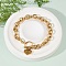 Golden 304 Stainless Steel Charm Bracelets, Cable Chain Jewelry for Women, Heart with Letter, with Toggle Clasps, Letter A, 8.27 inch(21cm)