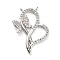 Brass Micro Pave Cubic Zirconia Pendants, Butterfly, Rack Plating, Long-Lasting Plated, Lead Free & Cadmium Free, Platinum, 26x19x3mm, Hole: 1mm