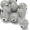 CZ Brass Micro Pave Grade AAA Clear Color Cubic Zirconia Round Beads, Cadmium Free & Nickel Free & Lead Free, Platinum, 8mm, Hole: 1.7mm