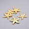 Zinc Alloy Pendants, Cadmium Free & Lead Free, Starfish/Sea Stars, Golden, 26x23.5x3mm,  Hole: 2mm