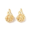 Brass Charms, Cadmium Free & Nickel Free & Lead Free, Flower, Real 18K Gold Plated, 14x7x7.5mm, Hole: 1.5mm
