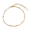 304 Stainless Steel Satellite Chain Anklets, with Lobster Claw Clasps, Golden, 8-5/8 inch(22cm)