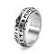 Rotatable Stainless Steel Finger Ring, Viking Runes for Men, Stainless Steel Color, US Size 9(18.9mm)