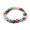 Freshwater Shell Stretch Bracelets, Evil Eye, Colorful, 2-1/4 inch(5.7cm)