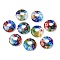Handmade Millefiori Glass Pendants, Flat Round, Colorful, 17.5~18x4~4.5mm, Hole: 6mm