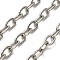 304 Stainless Steel Cable Chains, Unwelded, Stainless Steel Color, 12.5x8.5x2mm