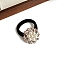 Shiny Rhinestone Elastic Hair Ties, with Plastic Imitation Pearl, Ponytail Holder for Girls Women, Flower, 54mm