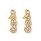 304 Stainless Steel with Crystal Rhinestone Charms, Ion Plating(IP), Golden, Sea Horse, 14.5x5x2mm, Hole: 1.4mm