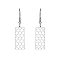 Non-Tarnish 304 Stainless Steel Dangle Earring, Rectangle, Stainless Steel Color, No Size
