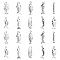 100Pcs 10 Styles Rack Plating Tibetan Style Alloy Pendants, Cadmium Free & Lead Free, Oval with Fish Bone, Antique Silver, 16~35.5x5~14x1~2mm, Hole: 1.4mm, 10pcs/style