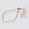 Brass Bracelet Making, Slider Bracelets, Cadmium Free & Lead Free, Rose Gold, 9 inch(230mm), 1.5mm