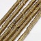 Electroplate Non-magnetic Synthetic Hematite Beads Strands, Hexagon, Grade A, Golden Plated, 4x1mm, Hole: 1mm, about 400pcs/strand, 16 inch