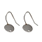 304 Stainless Steel Earring Hooks, Flat Round, Stainless Steel Color, 20x8x14.5mm, Hole: 1.2mm, Pin: 0.8mm