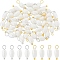 60Pcs 2 Colors Natural Cultured Freshwater Pearl Round Charms with Brass Loops, Mixed Color, 12mm, Hole: 3mm, 30pcs/color