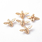 Brass Pendants, Bees, Nickel Free, Real 18K Gold Plated, 11.5x17x4.5mm, Hole: 1mm