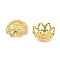 Brass Bead Caps, 8-Petal Flower, Golden, 10.5x10x4.5mm, Hole: 1mm