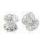 Brass Bead Caps, Flower, Double Side, Platinum, 6.5x5.5mm, Hole: 1.4mm