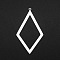 Non-Tarnish 201 Stainless Steel Big Pendants, Laser Cut, Hollow, Rhombus, Stainless Steel Color, 55x31x1mm, Hole: 1.6mm