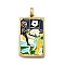 Tarot 304 Stainless Steel Enamel Pendants, Real 18K Gold Plated, Ion Plating(IP), Horse, 37.5x22x2mm, Hole: 6x3.5mm