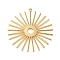 Brass Pendant, Real 18K Gold Plated, Sun, 32x30x0.8mm, Hole: 1.2mm