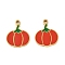 Vegetables 304 Stainless Steel Enamel Charms, Ion Plating(IP), Golden, Pumpkin, 14.5x12x1.5mm, Hole: 1.4mm