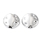Rack Plating Alloy Beads, Flat Round, Platinum, 7x7.5x2.5mm, Hole: 1.5mm