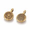 Tibetan Style Alloy Charms, Lead Free & Nickel Free & Cadmium Free, Antique Golden, 9mm wide, 13mm long, hole: 1.5mm