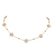 Flower Glass Beads Necklace, Brass Cable Chains, Golden, 17.13 inch(43.5cm)